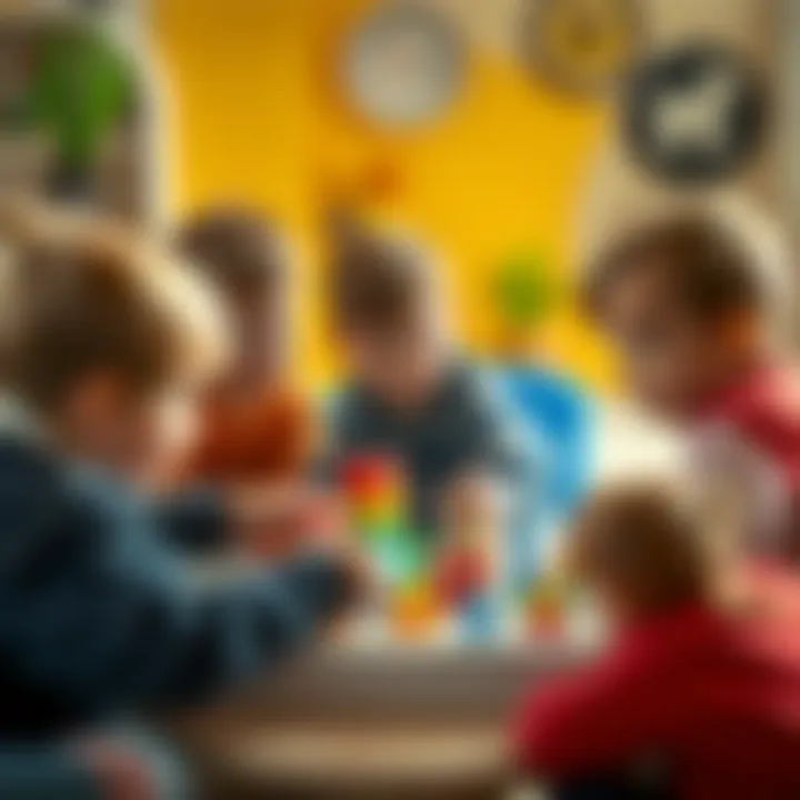 Children collaborating in a group game