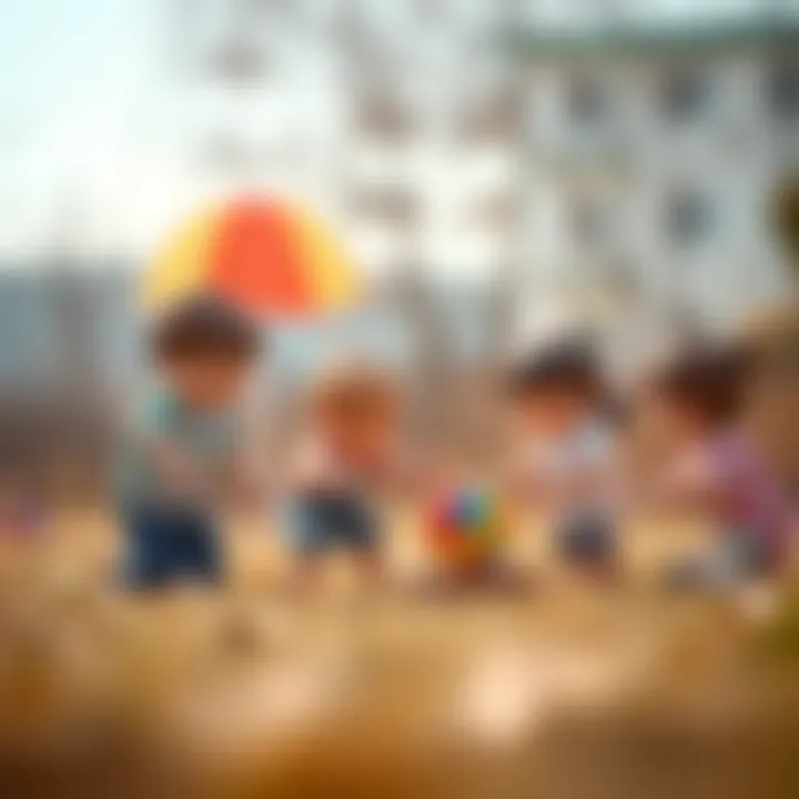 Outdoor play activity promoting teamwork