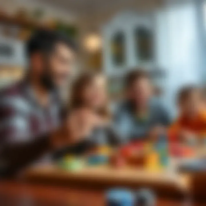 A family enjoying game night with smiles and laughter