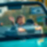 Child enjoying a ride in an electric car