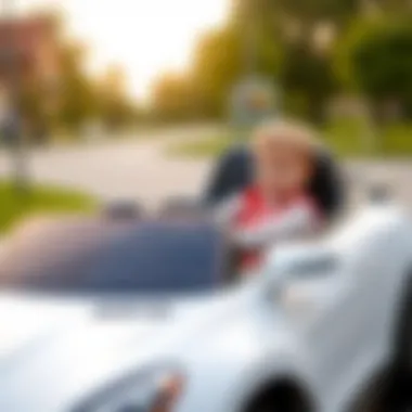 Child enjoying a safe ride in an AMG electric car