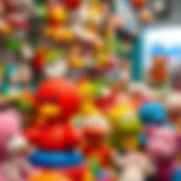A vibrant selection of baby toys in a store