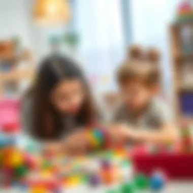 Parent and child crafting together