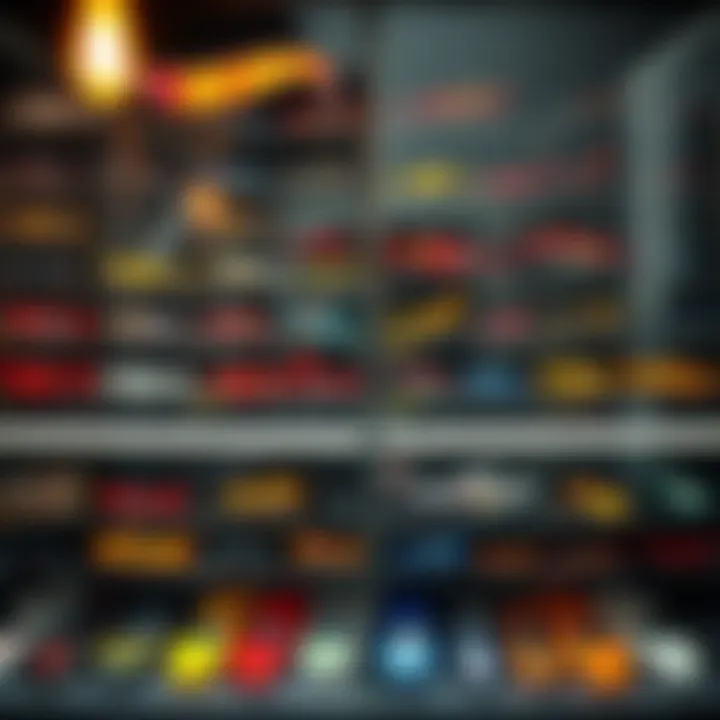 A well-organized Hot Wheels collection in a display case