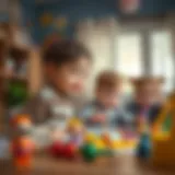 Playful children engaging in creative activities