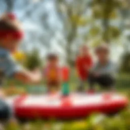 Children enjoying the Atla Topla game outdoors