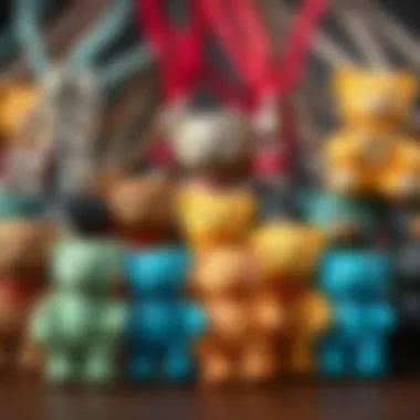 A collection of bear necklaces in various styles and colors