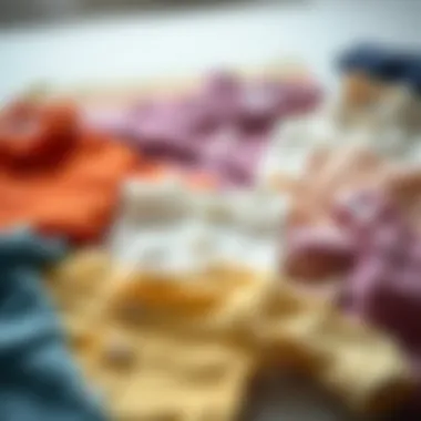 Variety of baby clothes in different colors