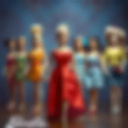 A vintage Barbie showcasing her evolution over the years