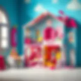 A vibrant Barbie dollhouse showcasing imaginative play areas
