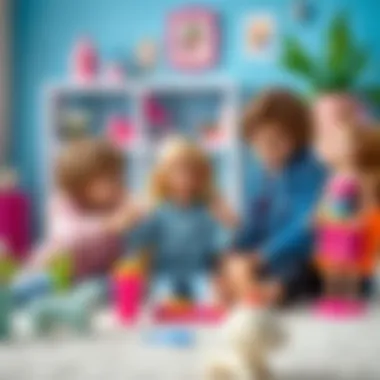 Children engaging in creative play with Barbie Extra 16