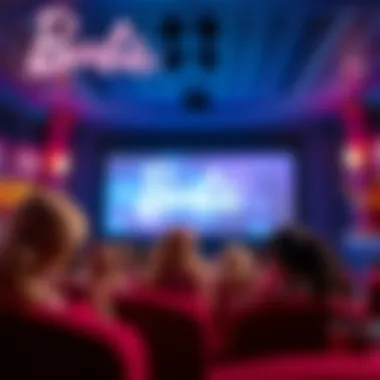 Cinema hall showcasing Barbie movie screening
