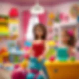 Barbie and her friends exploring a vibrant playroom filled with educational toys
