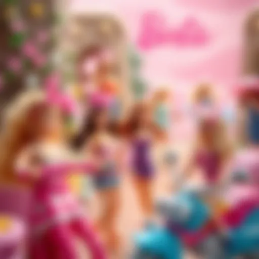 Barbie Adventure Scene Colorful scene from a Barbie-themed adventure