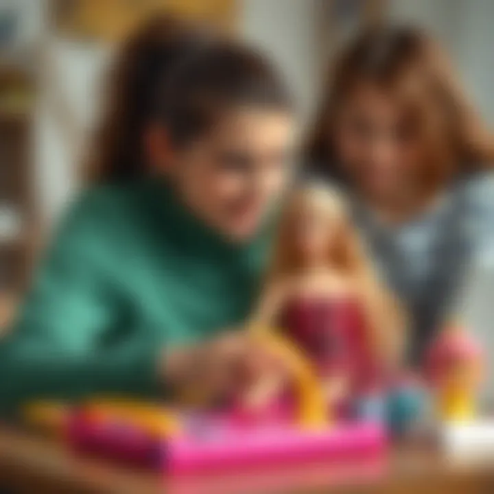 Parents selecting educational Barbie games for their children
