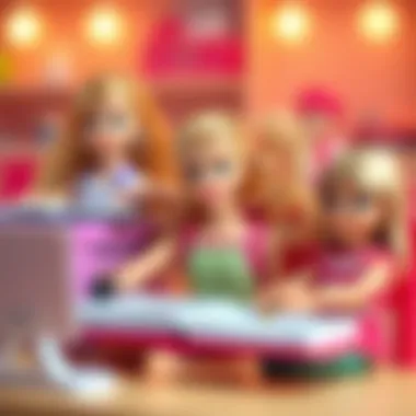 An educational scene highlighting the impact of Barbie characters on children's development.