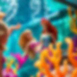 Enchanting underwater scene showcasing Barbie Mermaid Power toys.