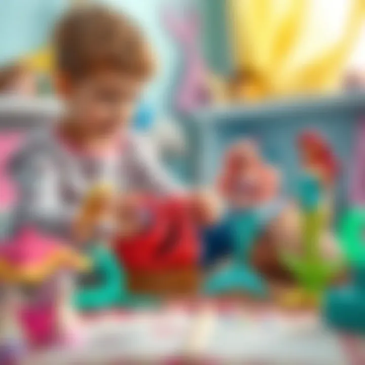 Children engaging with Barbie mermaid theme toys in imaginative play.