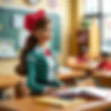 Barbie teacher doll in a classroom setting