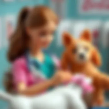 Barbie veterinarian with animals