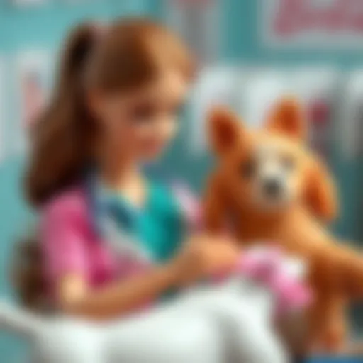 Barbie veterinarian with animals