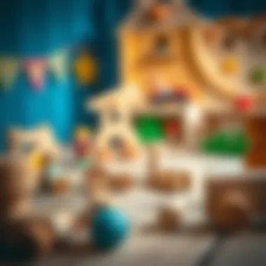 Parents selecting wooden toys that promote child development