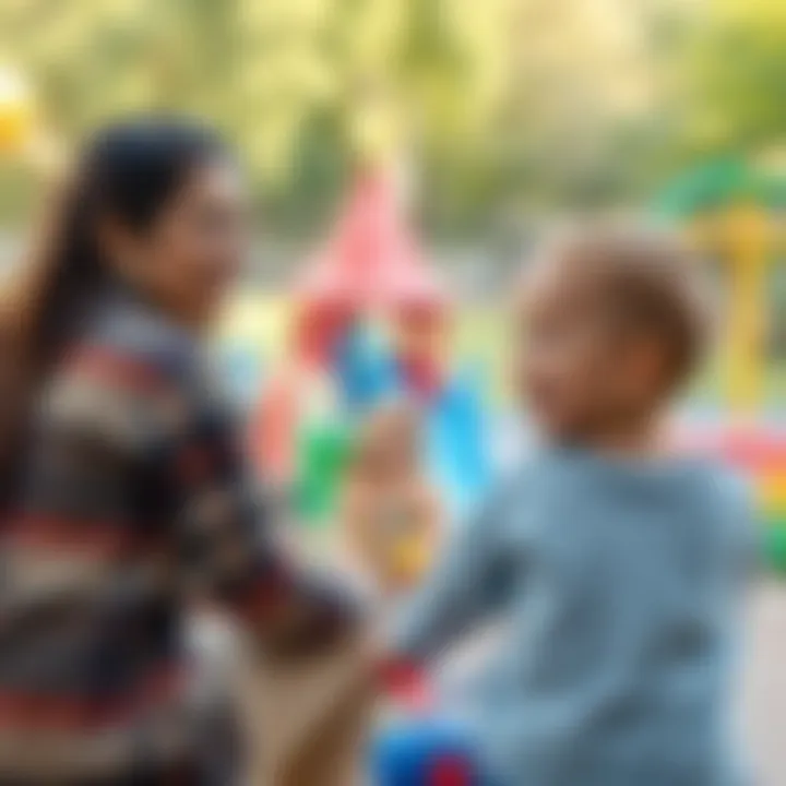 Parents in Play Park Parents observing children playing in a safe outdoor environment