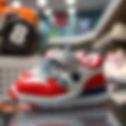 Stylish baby sports shoes on display