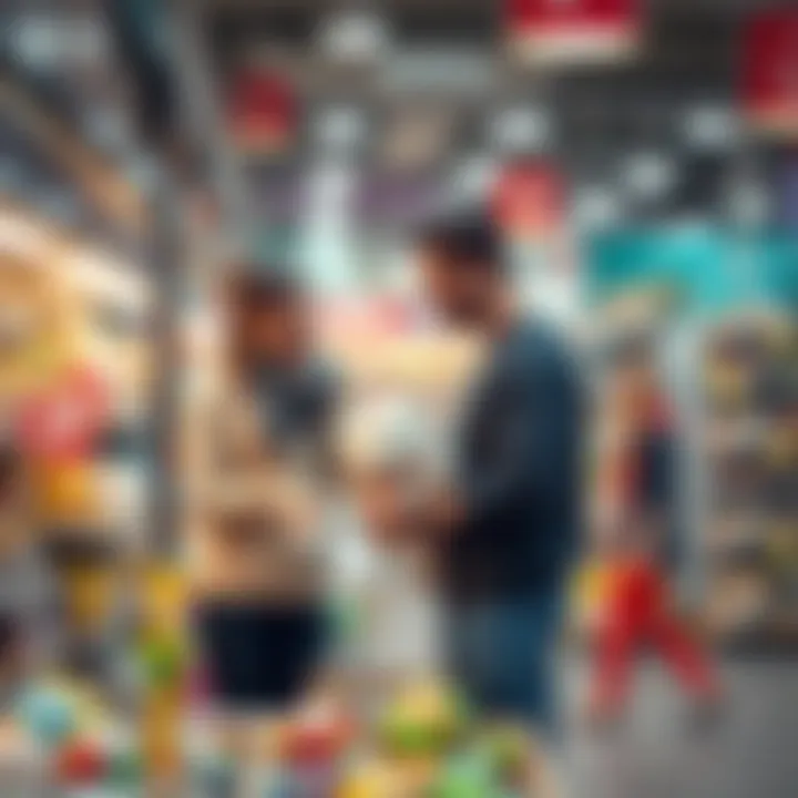 Parents Selecting Safe Toys Parents carefully choosing safe toys for their baby at a store