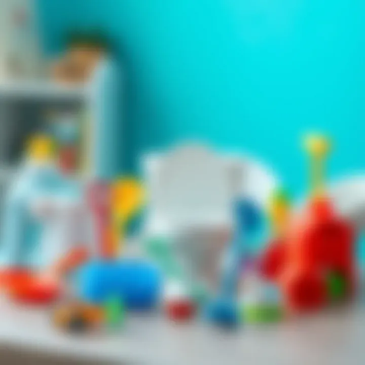 Various potty training tools and resources displayed on a table