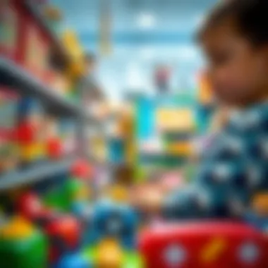 Parent selecting toys for their five-year-old