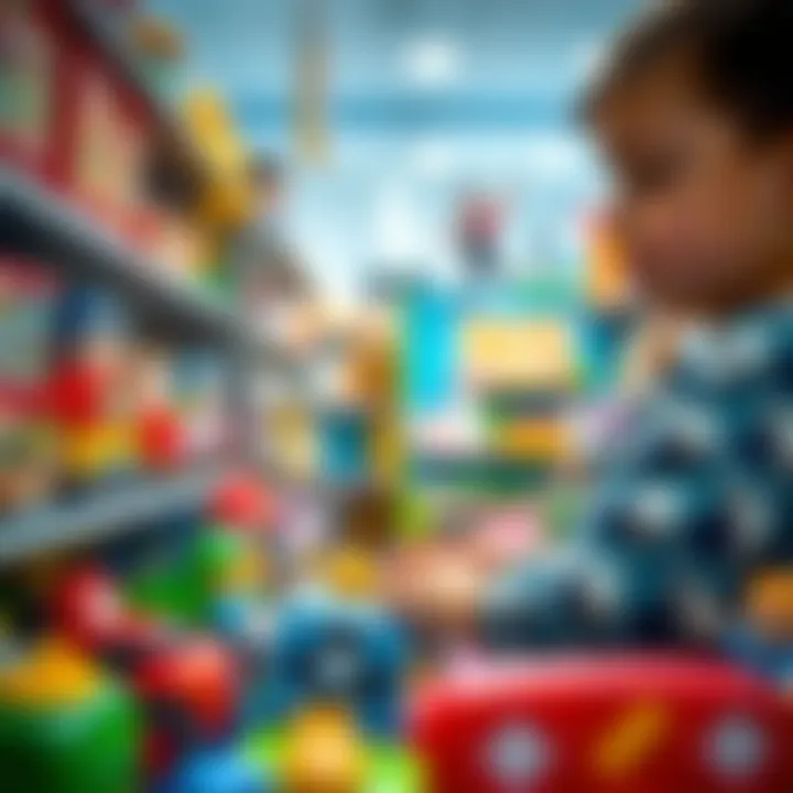 Parent selecting toys for their five-year-old