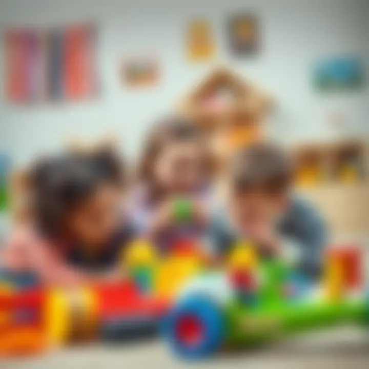 Group of children playing with developmentally appropriate toys