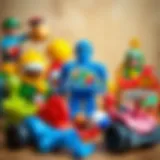 A colorful assortment of developmental toys for young boys