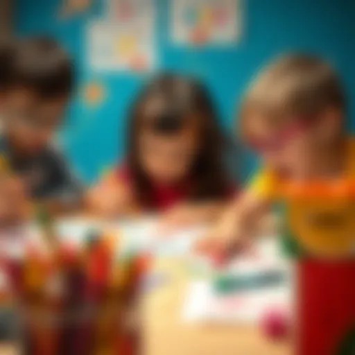 Colorful drawings made by children using Bic crayons