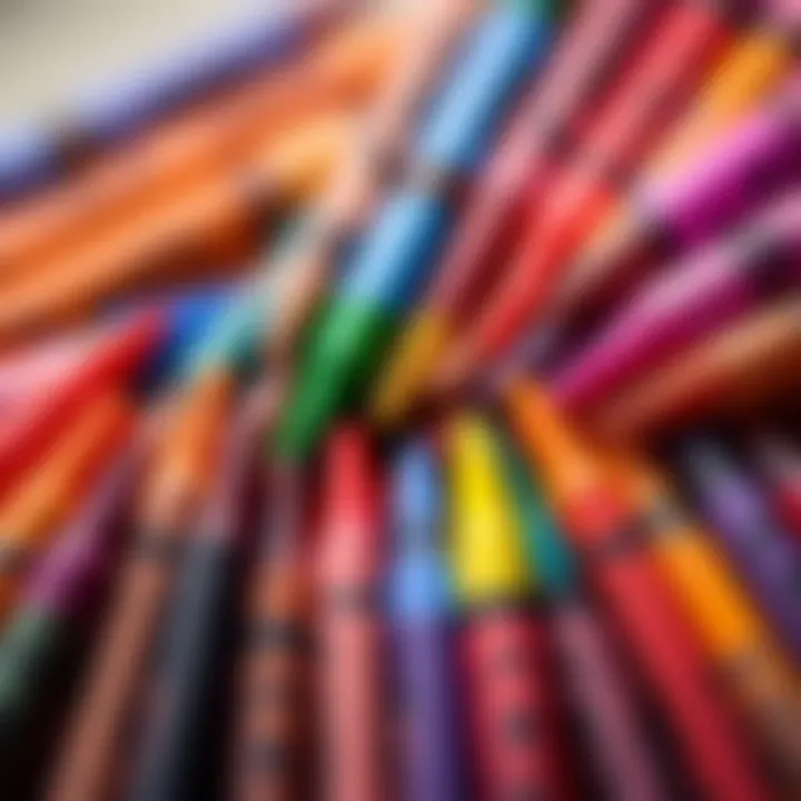 Vibrant Bic Crayons for Creative Minds Close-up of vibrant Bic crayons arranged in a creative manner