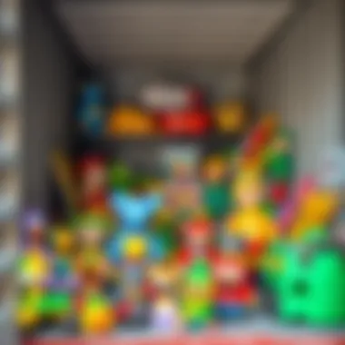 Educational toys displayed in a large storage container