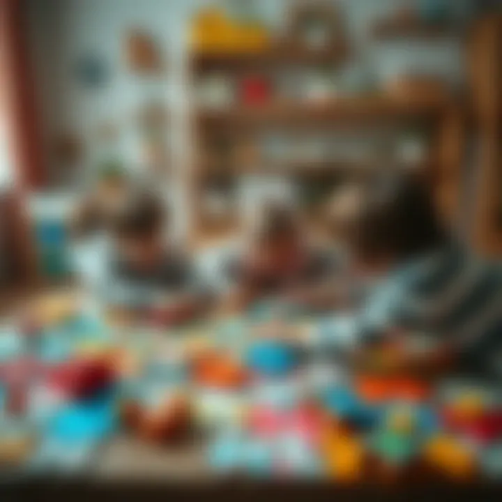 Children collaborating on a large jigsaw puzzle