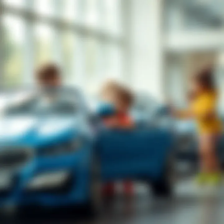 Children Exploring BMW Models A group of kids testing out different BMW electric car models