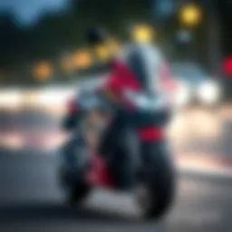 Red BMW electric motorcycle for kids