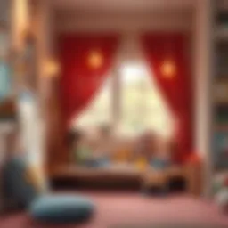 A cozy reading nook designed for toddlers with colorful books