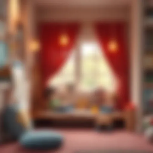 A cozy reading nook designed for toddlers with colorful books