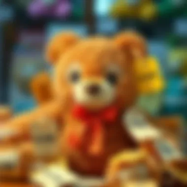 A budget-friendly teddy bear option surrounded by price tags.