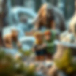 Children playing in the Ice Age wilderness