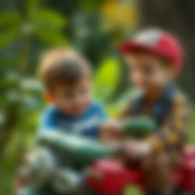 Children Engaging with Buzzla Woody Children engaging with Buzzla Woody