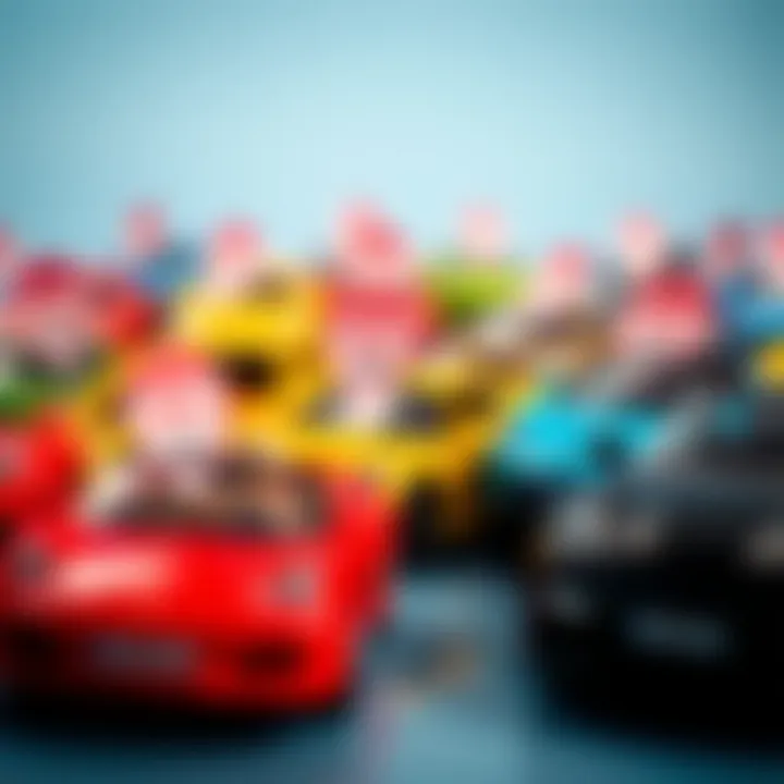 Price tags on a selection of children's cars