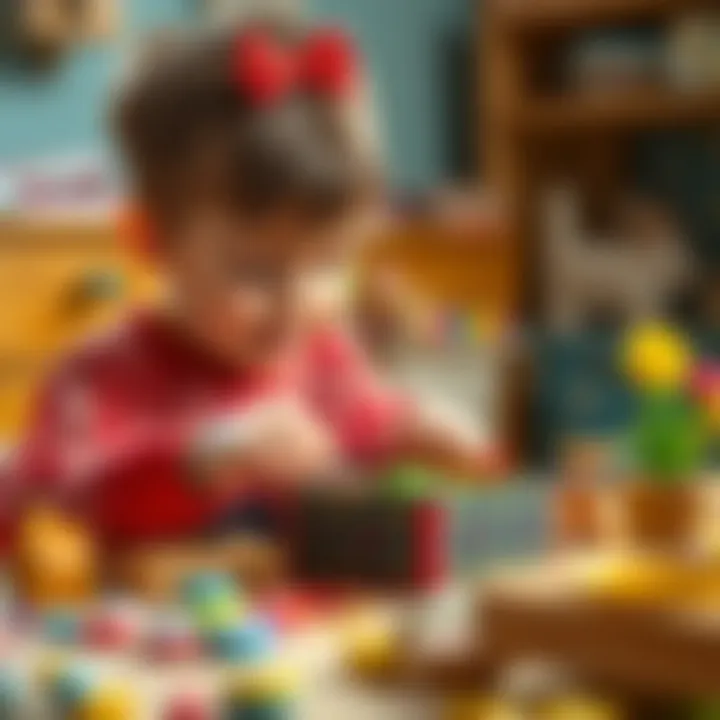 A child engaged in crafting a decorative box, exploring creativity