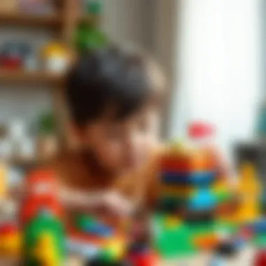 Child engaged in building with Lego