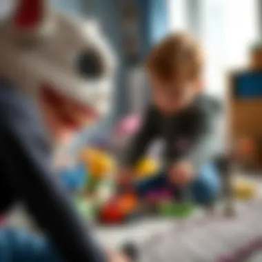 Interactive Play with Fortnite Educational Toys Child engaged in play with Fortnite-themed educational toys.