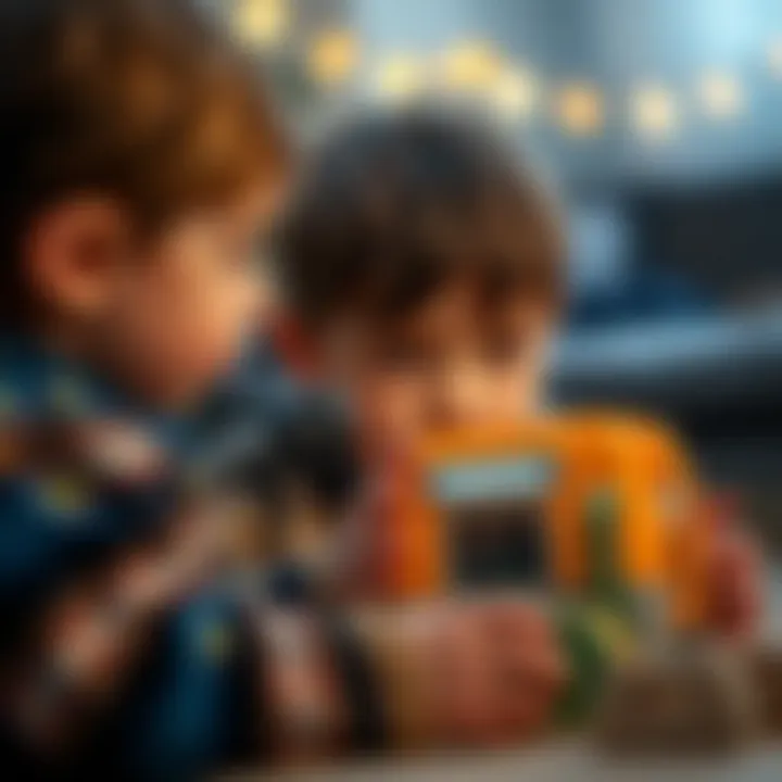 Child playing with a toy powered by Duracell batteries